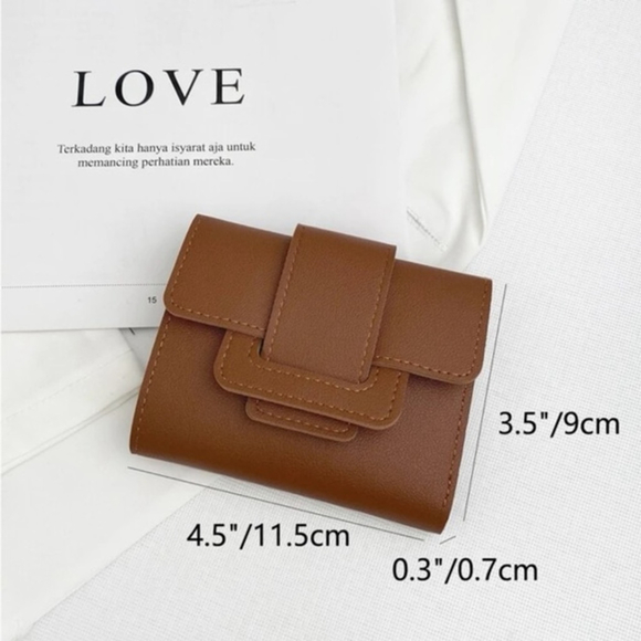 ⚠️Clearance🤎Small Trifold Wallet Brown Cardholder - Picture 3 of 4